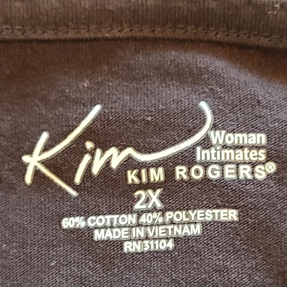 (570) Kim Roger's Woman's Intimates, Size: 2X Color: Black - Picture 9 of 13